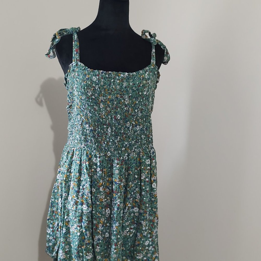 Ann Taylor boho tie floral dress L